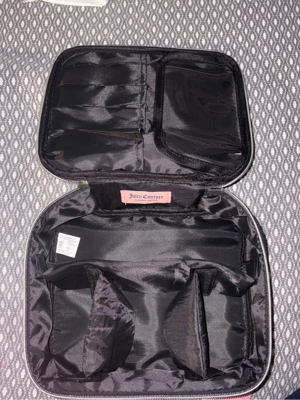 Juicy Couture Black Cosmetic Bag with Pink Glitter Logo